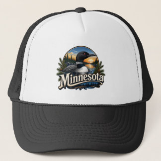 Casquette Art de la nature de l'oiseau plongeur du Minnesota