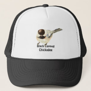 Casquette Art de la nature des oiseaux de Chickadee plafonné