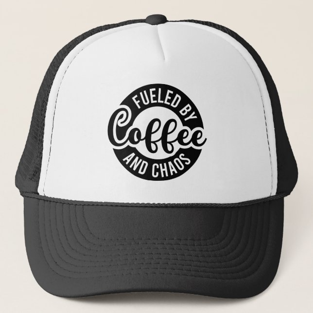 Casquette Art de mots de chaos de café drôle (Devant)