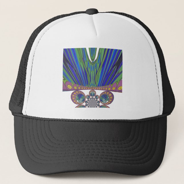Casquette Art Décoratif Bleu d'Afrique Design Imprimer (Devant)