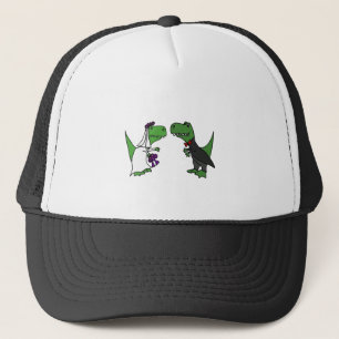 Casquette Art drôle de mariage de jeunes mariés de dinosaure