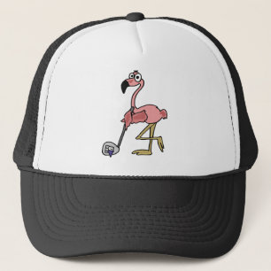 Casquette Art jouant au golf de Flamant rose rose drôle