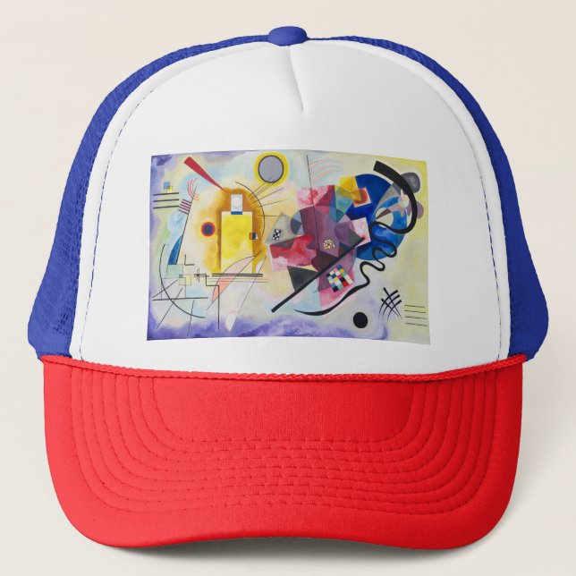Casquette Art moderne Abstrait Kandinsky Jaune Rouge Bleu (Devant)