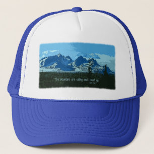 Casquette Art numérique de crêtes de montagne - citation de