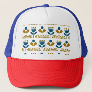 Casquette Art populaire scandinave, motif coloré.