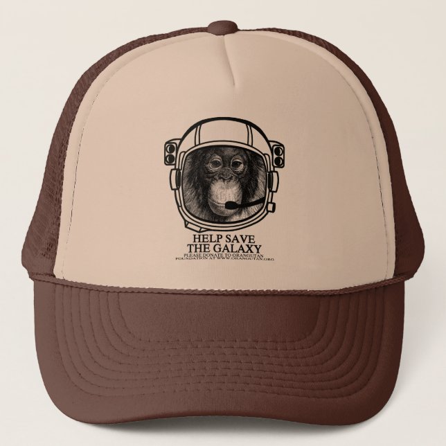 Casquette Astronaute d'orang-outan - aide sauver la galaxie (Devant)