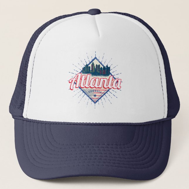 Casquette Atlanta Georgia United States Retro Skyline (Devant)