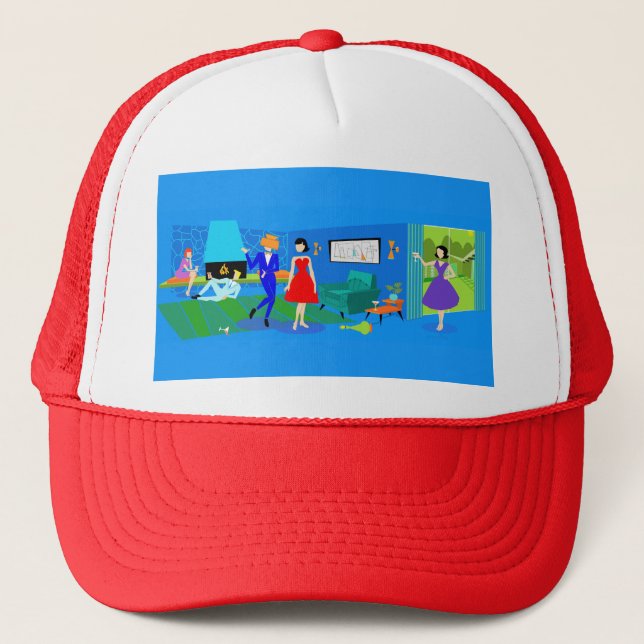 Casquette Atomique Palm Springs Cocktail Party Trucker Hat (Devant)