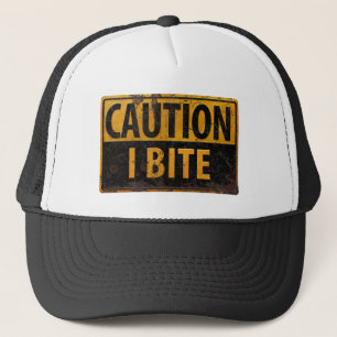 Casquette ATTENTION - I BITE rouille panneau d'avertissement