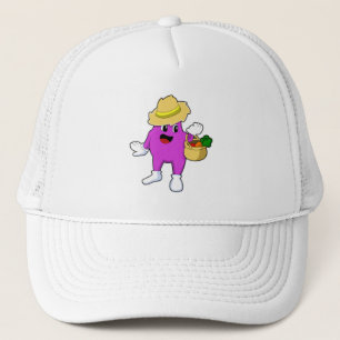Casquette Aubergine en tant que fermier à la carotte