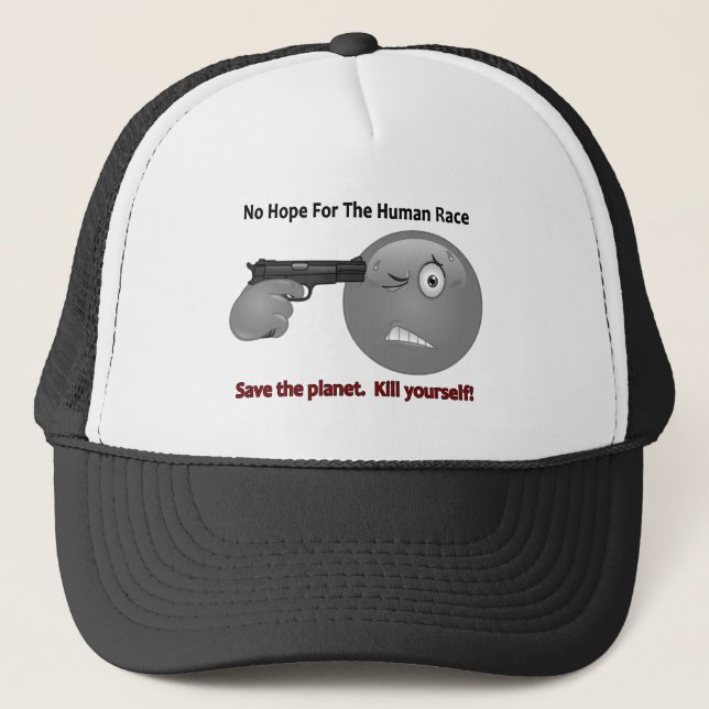 Casquette Aucun logo d'émoticône d'espoir (Devant)