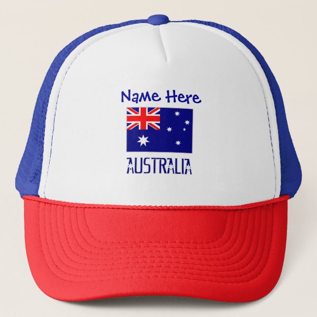 Casquette Australie Drapeau Australien Bleu Personnalisé (Devant)