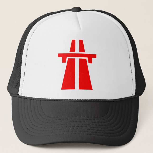 Casquette Autoroute, Autoroute, Autobahn - Rouge (Devant)
