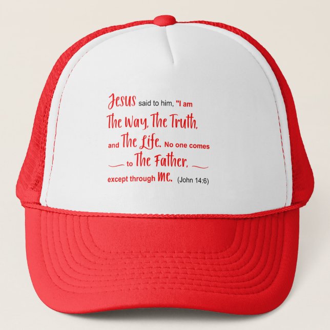 CASQUETTE avec le verset "Je suis le chemin..."  J (Devant)
