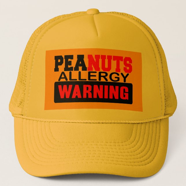 Casquette Avertissement d'allergie aux arachides (Devant)