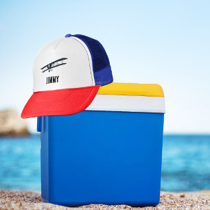 Casquette Avion noir cool, avion d'aviation simple et amusan