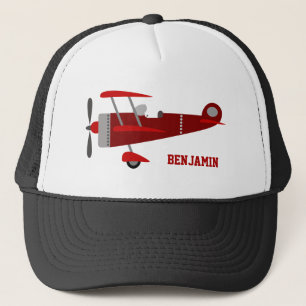 Casquette Avion rouge vintage