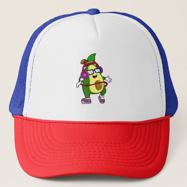 Casquette Avocado à musique avec casque (Devant)