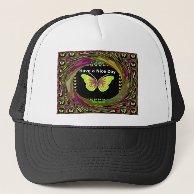 Casquette Avoir un jour agréable Hakuna Matata Texte.png (Devant)