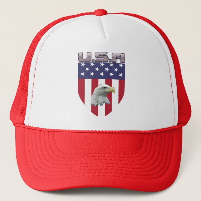 Casquette Awesome USA et Aigle sur drapeau américain - Casqu (Devant)