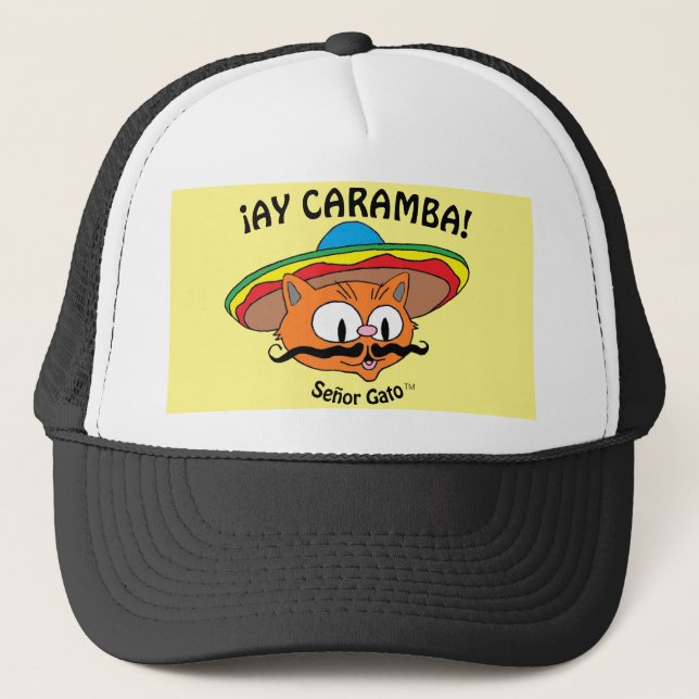 Casquette AY CARAMBA ! Chat caricatural mexicain Senor Gato (Devant)