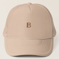 B Lettre imprimée Monogramme Chapeau de camion ini
