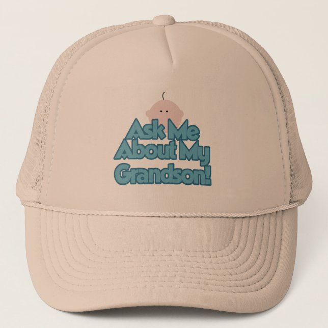 Casquette Baby Boy Demandez à propos de My Grandson Tshirts  (Devant)