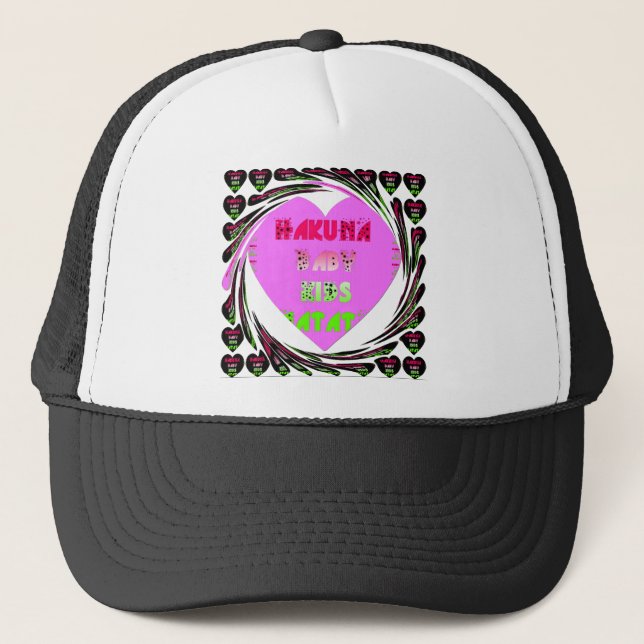Casquette Baby Pink Hearts Hakuna Matata Baby Kids Design.p (Devant)