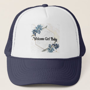Casquette Baby shower d'image de texte de la fille d'accueil