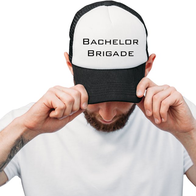 Casquette Bachelor Brigade Black and White Bachelor Party (Créateur téléchargé)