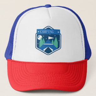 Casquette Badge de camping bleu