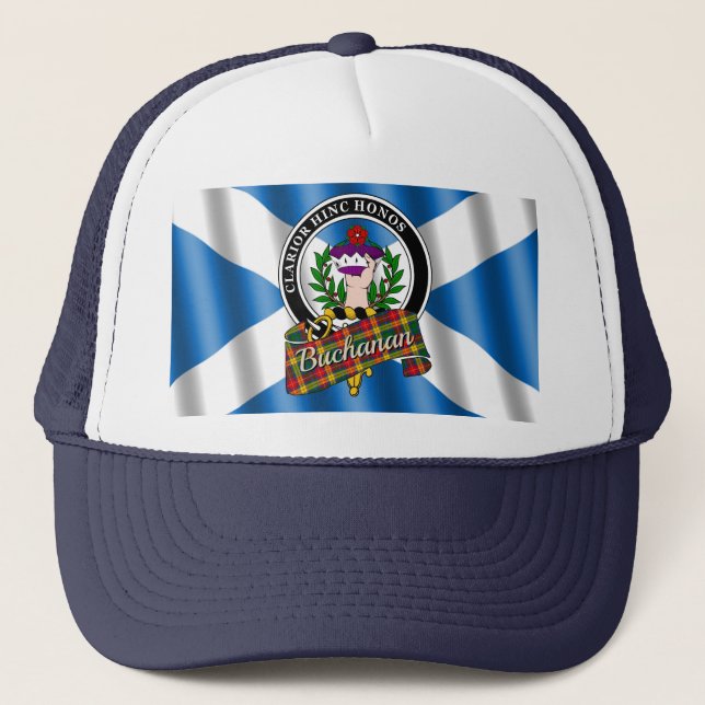 Casquette Badge de clan Buchanan et chapeau de camion Tartan (Devant)