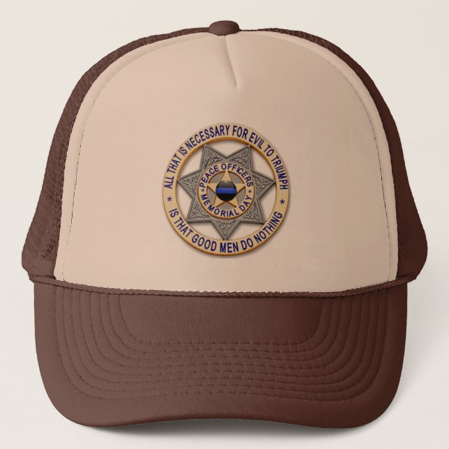 Casquette Badge d'étoile adjoint - Ligne bleue mince (Devant)