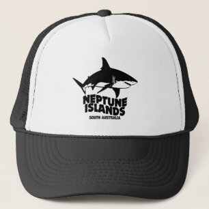 Casquette Baignade avec de grands requins blancs îles Neptun