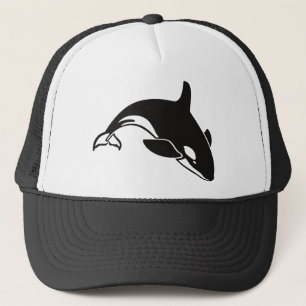Casquette Baleine noire et blanche tueuse à Orca