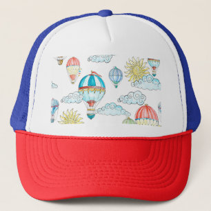 Casquette Ballons vintages : Aquarelle Whimsical sans joint.