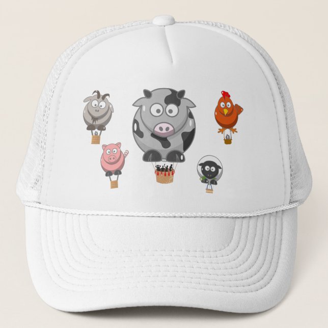 Casquette Balloon Farm Animaux amusant Dessin (Devant)