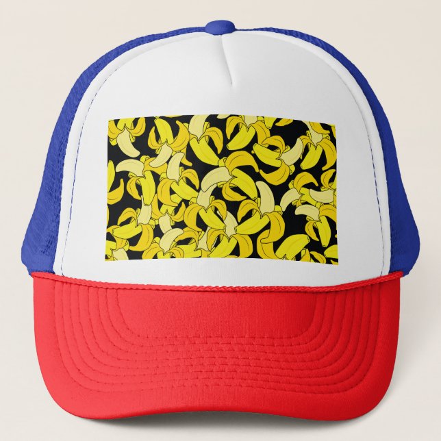 Casquette Bananes jaunes vintages : Arrière - plan noir (Devant)