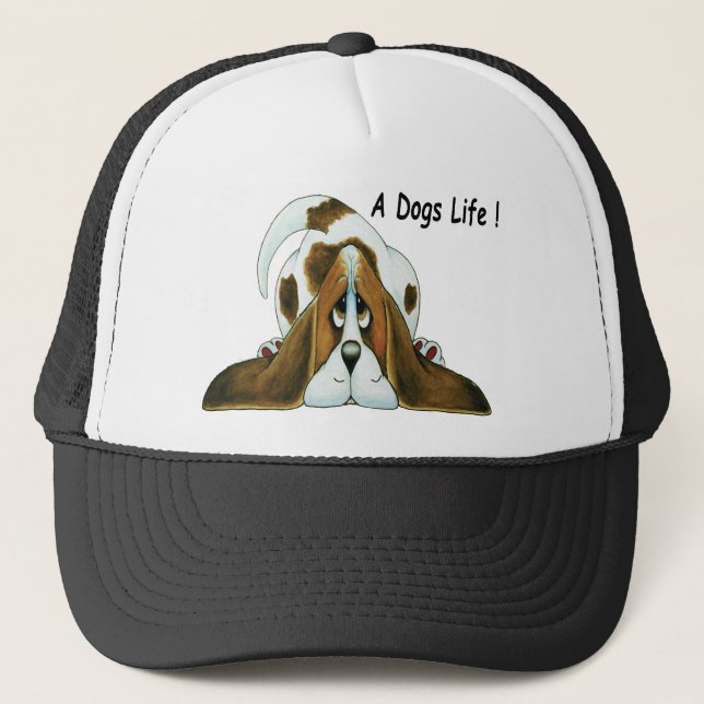 Casquette Bande dessinée Basset Hound, la vie d'un chien (Devant)