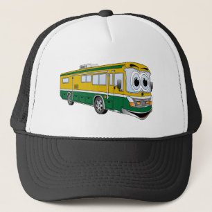 Casquette Bande dessinée de campeur d'autobus de l'or vert
