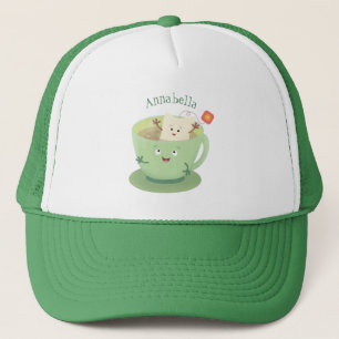 Casquette Bande dessinée de la tasse de thé mignonne humour 