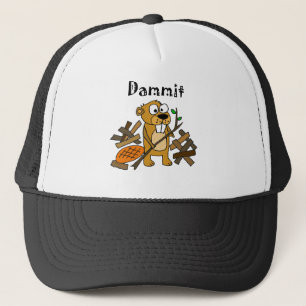 Casquette Bande dessinée drôle de castor et de barrage