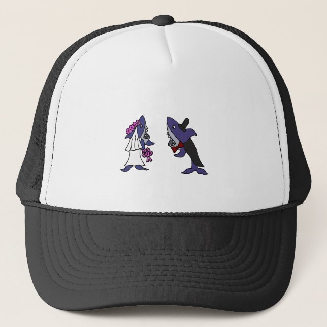 Casquette Bande dessinée drôle de mariage de jeunes mariés (Devant)
