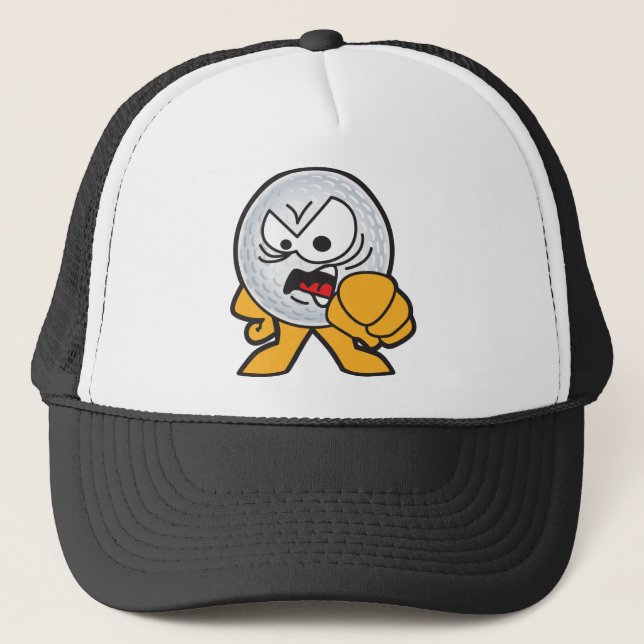 Casquette Bande dessinée fâchée de boule de golf (Devant)