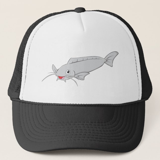 Casquette Bande dessinée heureuse de poisson-chat de rivière (Devant)