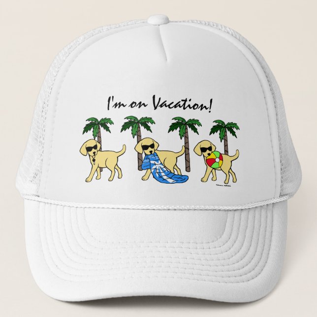 Casquette Bande dessinée jaune fraîche de Labradors (Devant)