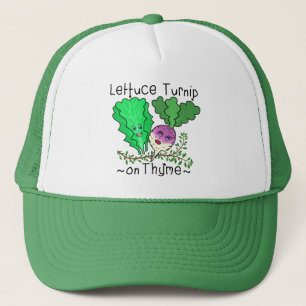 Casquette Bande dessinée végétale de calembour de laitue 