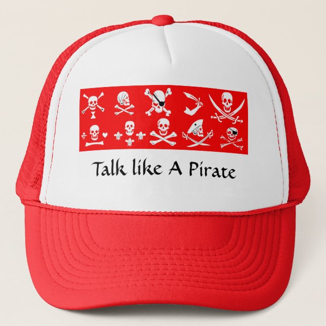 CASQUETTE BANNIÈRES DE PIRATE ROUGE SKULL, OBJETS TRAVERSÉS, (Devant)