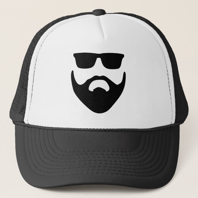 Casquette barbe et lunettes de soleil de hippie (Devant)