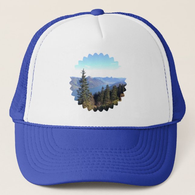 Casquette Basecap avec motif montagneux et forestier pur (Devant)